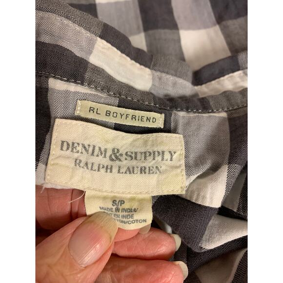 Denim & Supply Ralph Lauren RL Boyfriend Plaid Womens Sz S Buffalo Button-up - Picture 4 of 7